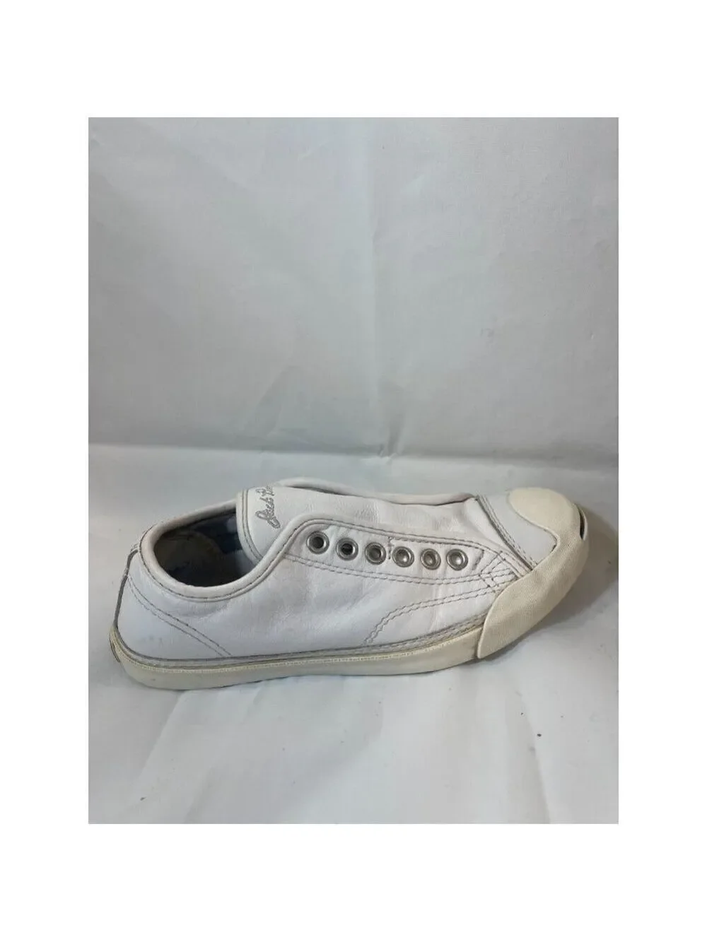 Womens Size 5.5 CONVERSE JACK PURCELL White Leather Athletic Sneakers Shoes
